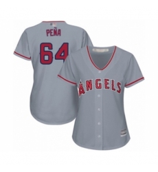 Women's Los Angeles Angels of Anaheim #64 Felix Pena Authentic Grey Road Cool Base Baseball Player Jersey