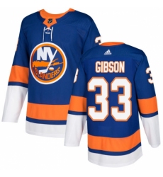 Men's Adidas New York Islanders #33 Christopher Gibson Authentic Royal Blue Home NHL Jersey