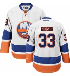 Men's Reebok New York Islanders #33 Christopher Gibson Authentic White Away NHL Jersey