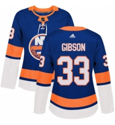 Women's Adidas New York Islanders #33 Christopher Gibson Premier Royal Blue Home NHL Jersey