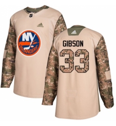 Youth Adidas New York Islanders #33 Christopher Gibson Authentic Camo Veterans Day Practice NHL Jersey