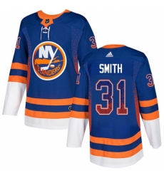 Men's Adidas New York Islanders #31 Billy Smith Authentic Royal Blue Drift Fashion NHL Jersey