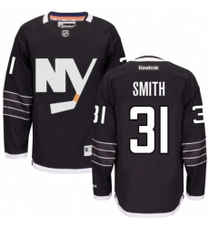 Men's Reebok New York Islanders #31 Billy Smith Premier Black Third NHL Jersey