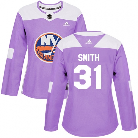 Women's Adidas New York Islanders #31 Billy Smith Authentic Purple Fights Cancer Practice NHL Jersey Women's Adidas New York Islanders #31 Billy Smith Authentic Purple Fights Cancer Practice NHL Jersey