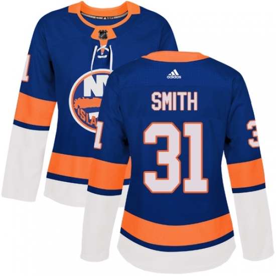 Women's Adidas New York Islanders #31 Billy Smith Authentic Royal Blue Home NHL Jersey Women's Adidas New York Islanders #31 Billy Smith Authentic Royal Blue Home NHL Jersey