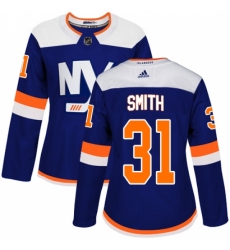 Women's Adidas New York Islanders #31 Billy Smith Premier Blue Alternate NHL Jersey