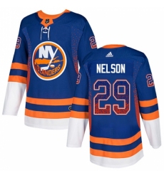 Men's Adidas New York Islanders #29 Brock Nelson Authentic Royal Blue Drift Fashion NHL Jersey