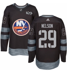 Men's Adidas New York Islanders #29 Brock Nelson Premier Black 1917-2017 100th Anniversary NHL Jersey