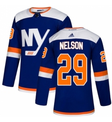 Men's Adidas New York Islanders #29 Brock Nelson Premier Blue Alternate NHL Jersey