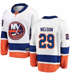 Men's New York Islanders #29 Brock Nelson Fanatics Branded White Away Breakaway NHL Jersey
