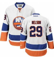 Men's Reebok New York Islanders #29 Brock Nelson Authentic White Away NHL Jersey