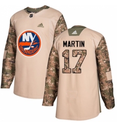 Men's Adidas New York Islanders #17 Matt Martin Authentic Camo Veterans Day Practice NHL Jersey