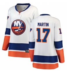 Women's New York Islanders #17 Matt Martin Fanatics Branded White Away Breakaway NHL Jersey