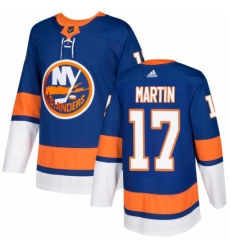 Youth Adidas New York Islanders #17 Matt Martin Premier Royal Blue Home NHL Jersey