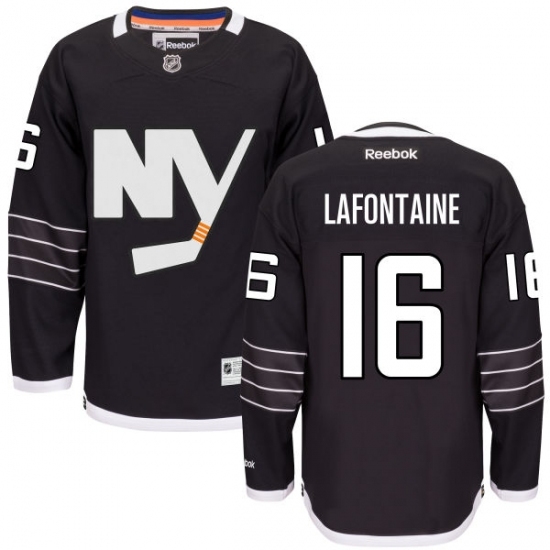 Men's Reebok New York Islanders #16 Pat LaFontaine Authentic Black Third NHL Jersey Men's Reebok New York Islanders #16 Pat LaFontaine Authentic Black Third NHL Jersey
