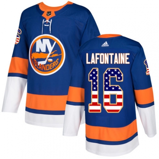 Youth Adidas New York Islanders #16 Pat LaFontaine Authentic Royal Blue USA Flag Fashion NHL Jersey Youth Adidas New York Islanders #16 Pat LaFontaine Authentic Royal Blue USA Flag Fashion NHL Jersey