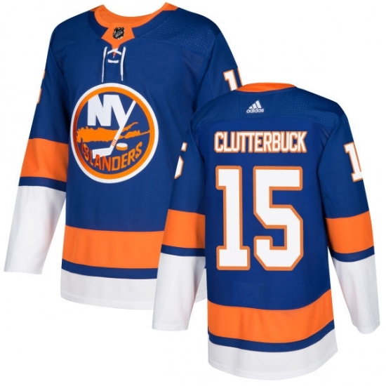 Men's Adidas New York Islanders #15 Cal Clutterbuck Authentic Royal Blue Home NHL Jersey Men's Adidas New York Islanders #15 Cal Clutterbuck Authentic Royal Blue Home NHL Jersey