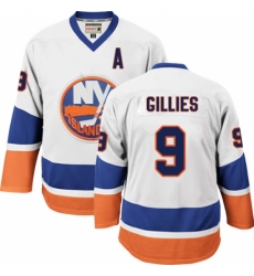 Men's CCM New York Islanders #9 Clark Gillies Authentic White Throwback NHL Jersey