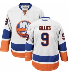 Women's Reebok New York Islanders #9 Clark Gillies Authentic White Away NHL Jersey