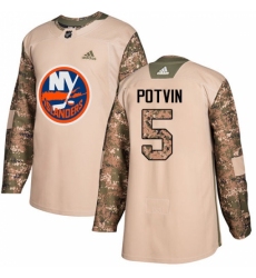 Men's Adidas New York Islanders #5 Denis Potvin Authentic Camo Veterans Day Practice NHL Jersey