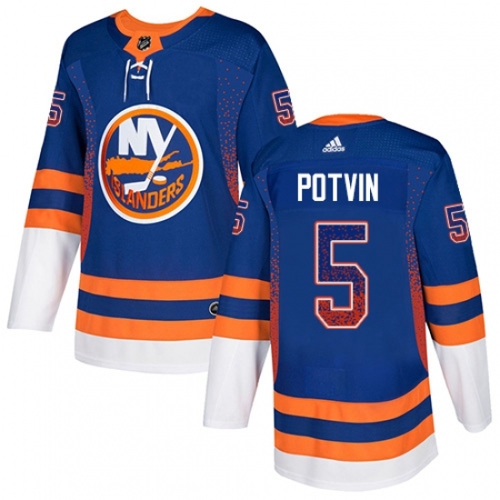 Men's Adidas New York Islanders #5 Denis Potvin Authentic Royal Blue Drift Fashion NHL Jersey Men's Adidas New York Islanders #5 Denis Potvin Authentic Royal Blue Drift Fashion NHL Jersey