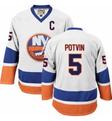 Men's CCM New York Islanders #5 Denis Potvin Premier White Throwback NHL Jersey