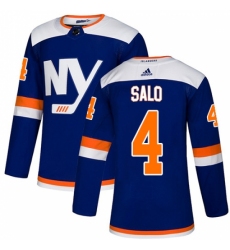 Men's Adidas New York Islanders #4 Robin Salo Authentic Blue Alternate NHL Jersey
