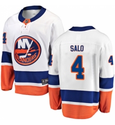 Men's New York Islanders #4 Robin Salo Fanatics Branded White Away Breakaway NHL Jersey