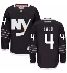 Men's Reebok New York Islanders #4 Robin Salo Authentic Black Third NHL Jersey