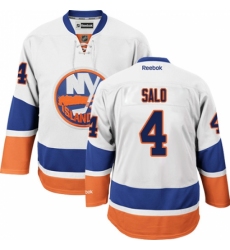 Women's Reebok New York Islanders #4 Robin Salo Authentic White Away NHL Jersey