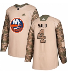 Youth Adidas New York Islanders #4 Robin Salo Authentic Camo Veterans Day Practice NHL Jersey