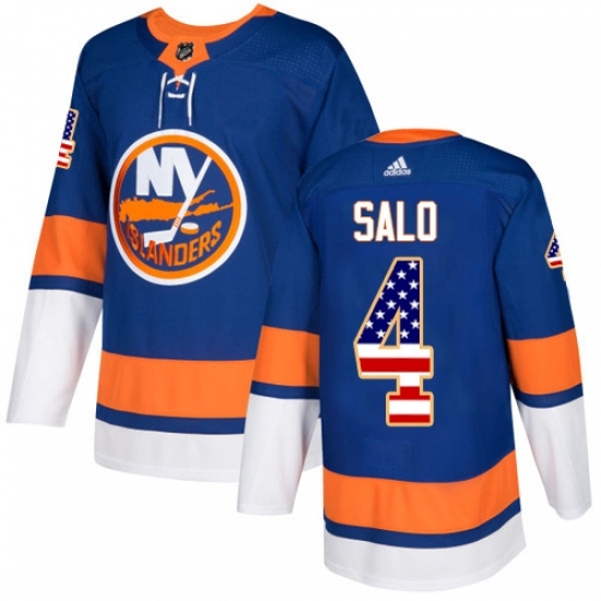 Youth Adidas New York Islanders #4 Robin Salo Authentic Royal Blue USA Flag Fashion NHL Jersey Youth Adidas New York Islanders #4 Robin Salo Authentic Royal Blue USA Flag Fashion NHL Jersey