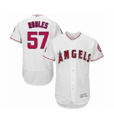 Men's Los Angeles Angels of Anaheim #57 Hansel Robles White Home Flex Base Authentic Collection Baseball Player Jersey
