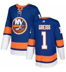 Men's Adidas New York Islanders #1 Thomas Greiss Premier Royal Blue Home NHL Jersey