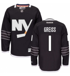 Men's Reebok New York Islanders #1 Thomas Greiss Authentic Black Third NHL Jersey