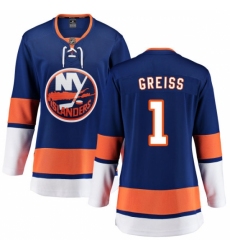 Women's New York Islanders #1 Thomas Greiss Fanatics Branded Royal Blue Home Breakaway NHL Jersey