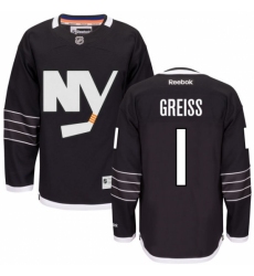Women's Reebok New York Islanders #1 Thomas Greiss Authentic Black Third NHL Jersey