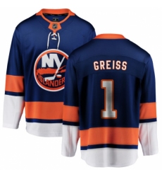 Youth New York Islanders #1 Thomas Greiss Fanatics Branded Royal Blue Home Breakaway NHL Jersey
