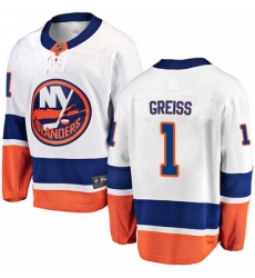 Youth New York Islanders #1 Thomas Greiss Fanatics Branded White Away Breakaway NHL Jersey