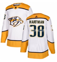 Men's Adidas Nashville Predators #38 Ryan Hartman Authentic White Away NHL Jersey