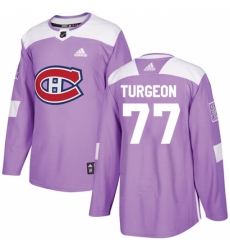 Men's Adidas Montreal Canadiens #77 Pierre Turgeon Authentic Purple Fights Cancer Practice NHL Jersey