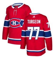 Men's Adidas Montreal Canadiens #77 Pierre Turgeon Authentic Red Home NHL Jersey
