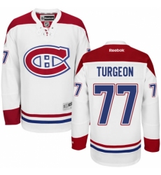 Men's Reebok Montreal Canadiens #77 Pierre Turgeon Authentic White Away NHL Jersey