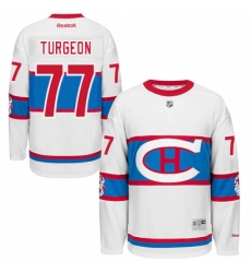 Men's Reebok Montreal Canadiens #77 Pierre Turgeon Premier White 2016 Winter Classic NHL Jersey
