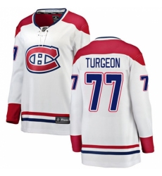 Women's Montreal Canadiens #77 Pierre Turgeon Authentic White Away Fanatics Branded Breakaway NHL Jersey