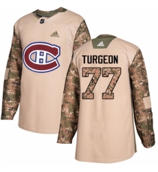 Youth Adidas Montreal Canadiens #77 Pierre Turgeon Authentic Camo Veterans Day Practice NHL Jersey