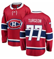 Youth Montreal Canadiens #77 Pierre Turgeon Authentic Red Home Fanatics Branded Breakaway NHL Jersey