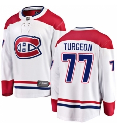 Youth Montreal Canadiens #77 Pierre Turgeon Authentic White Away Fanatics Branded Breakaway NHL Jersey