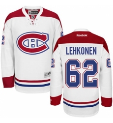Youth Reebok Montreal Canadiens #62 Artturi Lehkonen Authentic White Away NHL Jersey