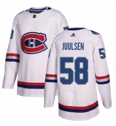 Youth Adidas Montreal Canadiens #58 Noah Juulsen Authentic White 2017 100 Classic NHL Jersey